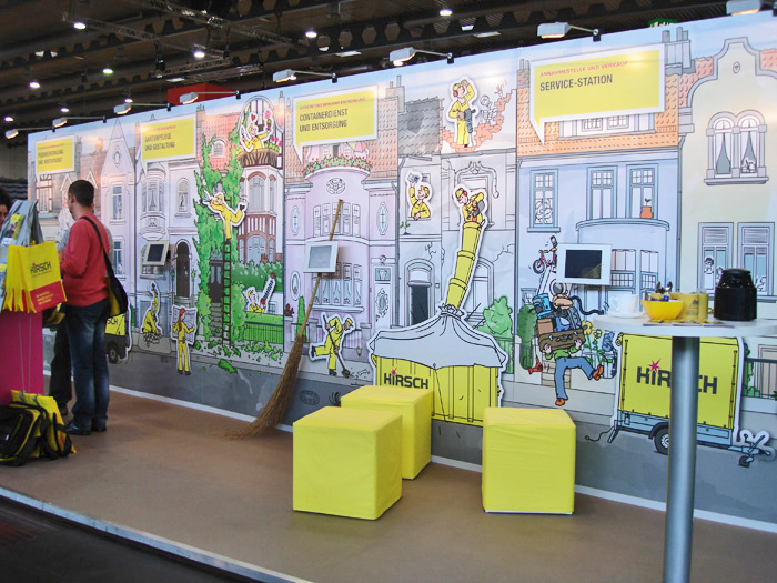 Hirsch Messestand Illustration