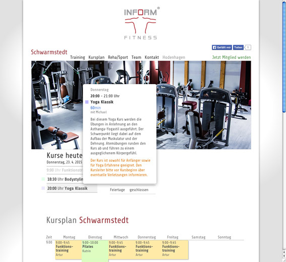 Internetauftritt INFORM Fitness