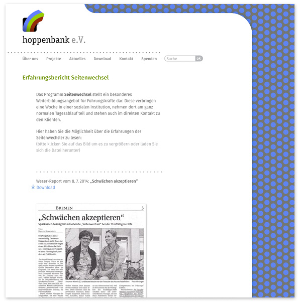 Hoppenbank e.V. Internet Redesign
